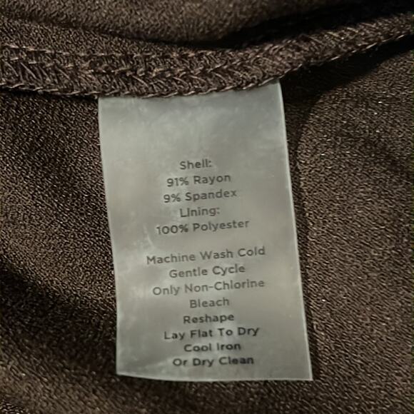 Talbots Petite Surplice Faux Wrap Brown Jersey Dress Size 12 NWT $149 - Picture 7 of 7